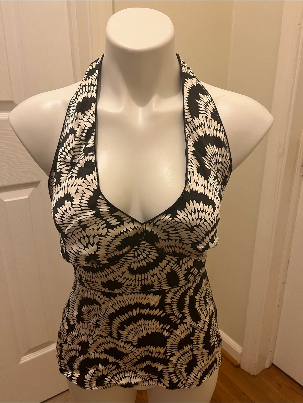 The Limited Black and White Halter Tank Top